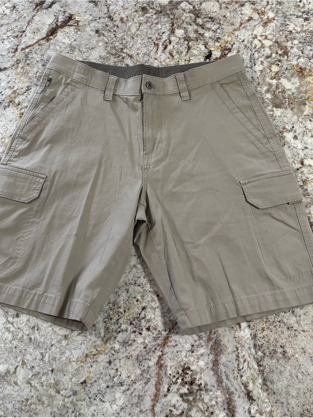 Men's Cargo Shorts in Taupe with Multiple Pockets